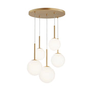 Lampada a sospensione Maytoni Basic Form 5 luci ottone oro