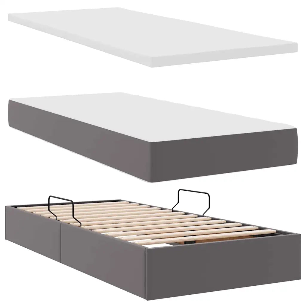 Letto con contenitore e materasso Grigio 100 x 200 cm 3370152