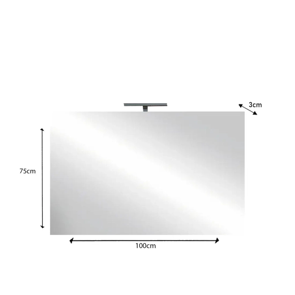 Specchio design con led, 100x75 cm, collezione KUBRICK