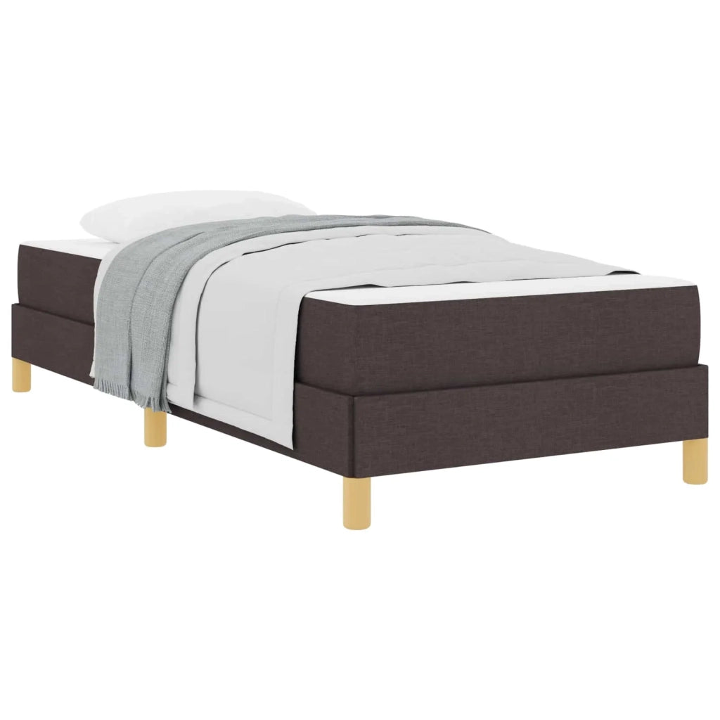 Letto a molle con materasso Marrone Scuro 100 x 200 cm Tessuto