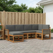 Set di divani da esterno 6 pcs Naturale e Antracite Poliestere 3385348