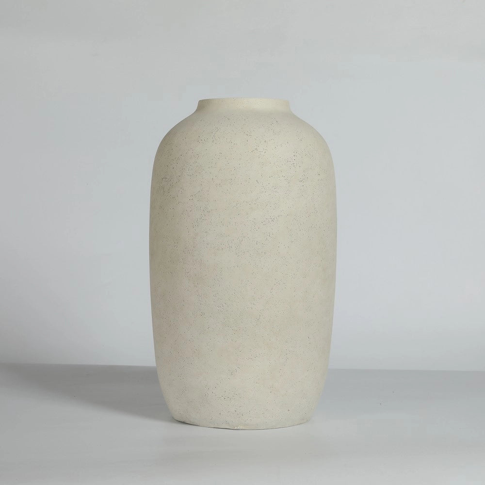 Vaso Rotondo da Giardino Handmade ¨C Xylo ¨C Cemento, Bianco, 30x51 cm