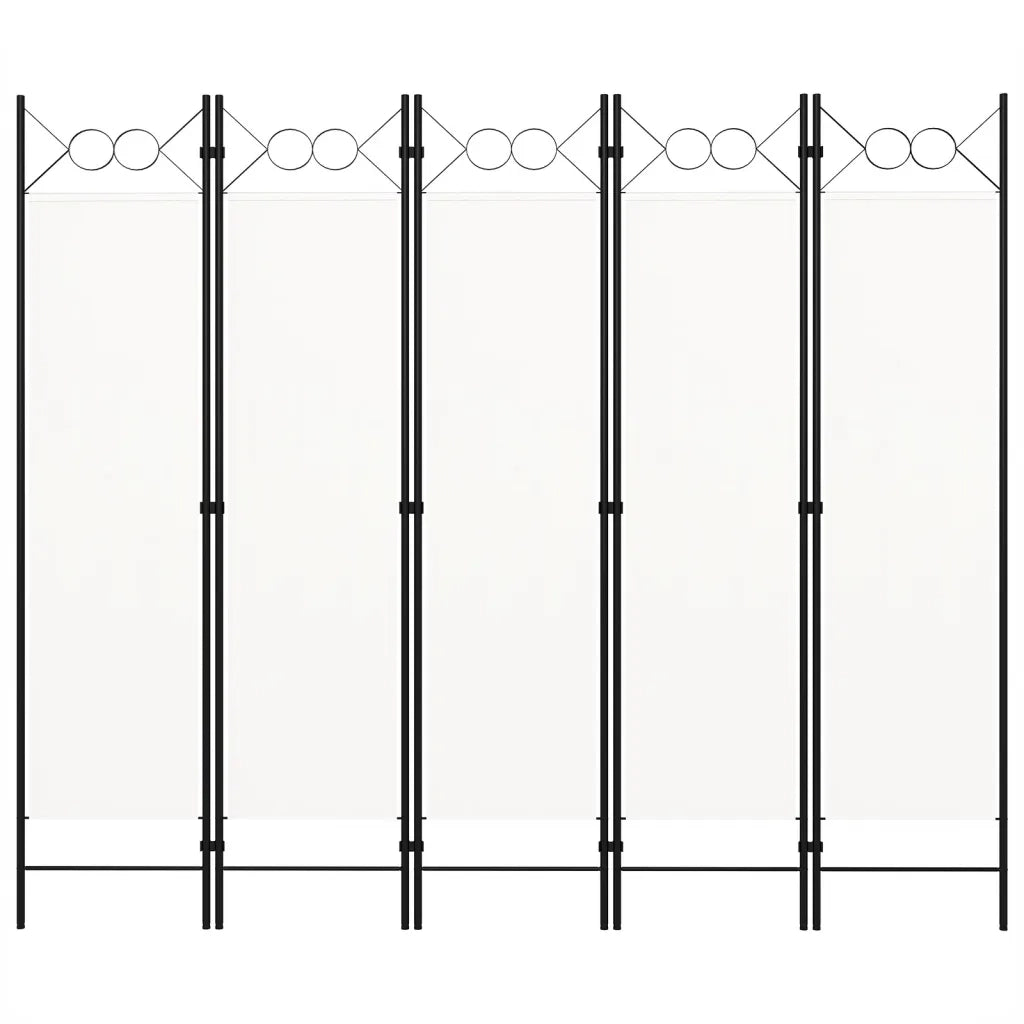 Divisorio Ambienti | Divider per stanze | Paravento a 5 Pannelli Bianco 200x180 cm