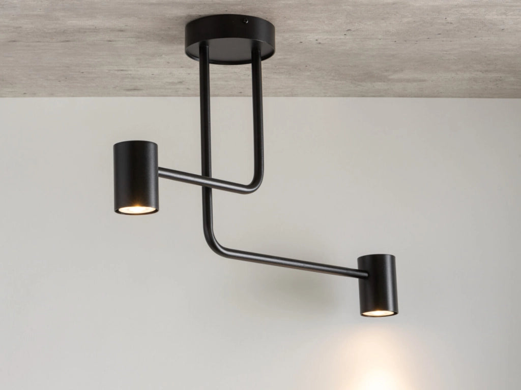 Plafoniera moderna nera Luis 2 luci GU10 Sigma Lighting