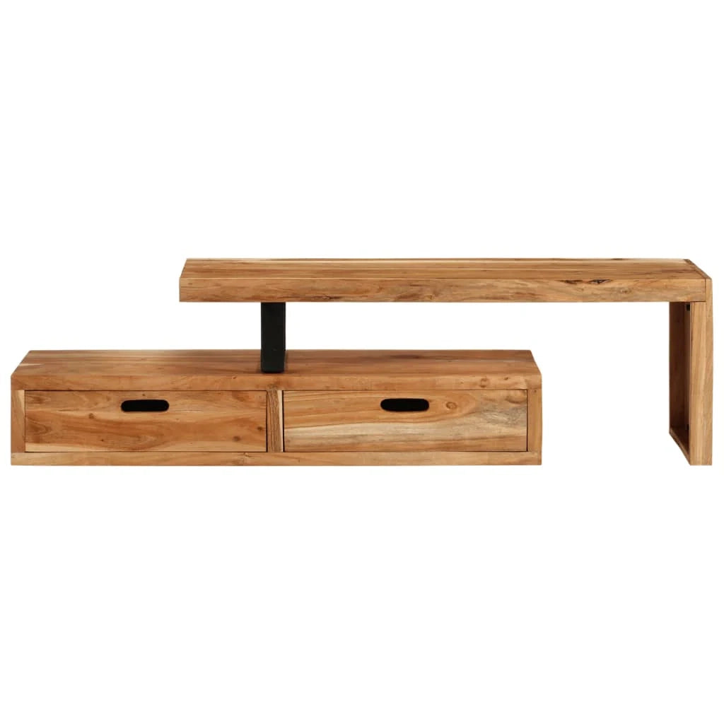 Mobile porta TV multimediale mensola per TV credenza per TV sala da pranzo soggiorno camera da letto legno massello di acacia marrone 02_0026957