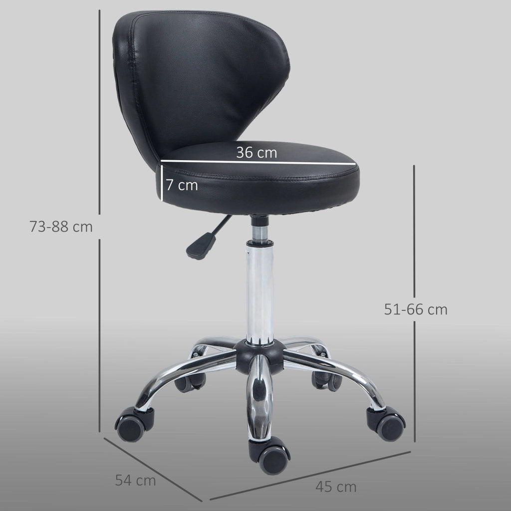 Sgabello in similpelle regolabile in altezza ¨C zephmum ¨C Nero