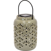Lampada solare ceramica grande c/appendino verde