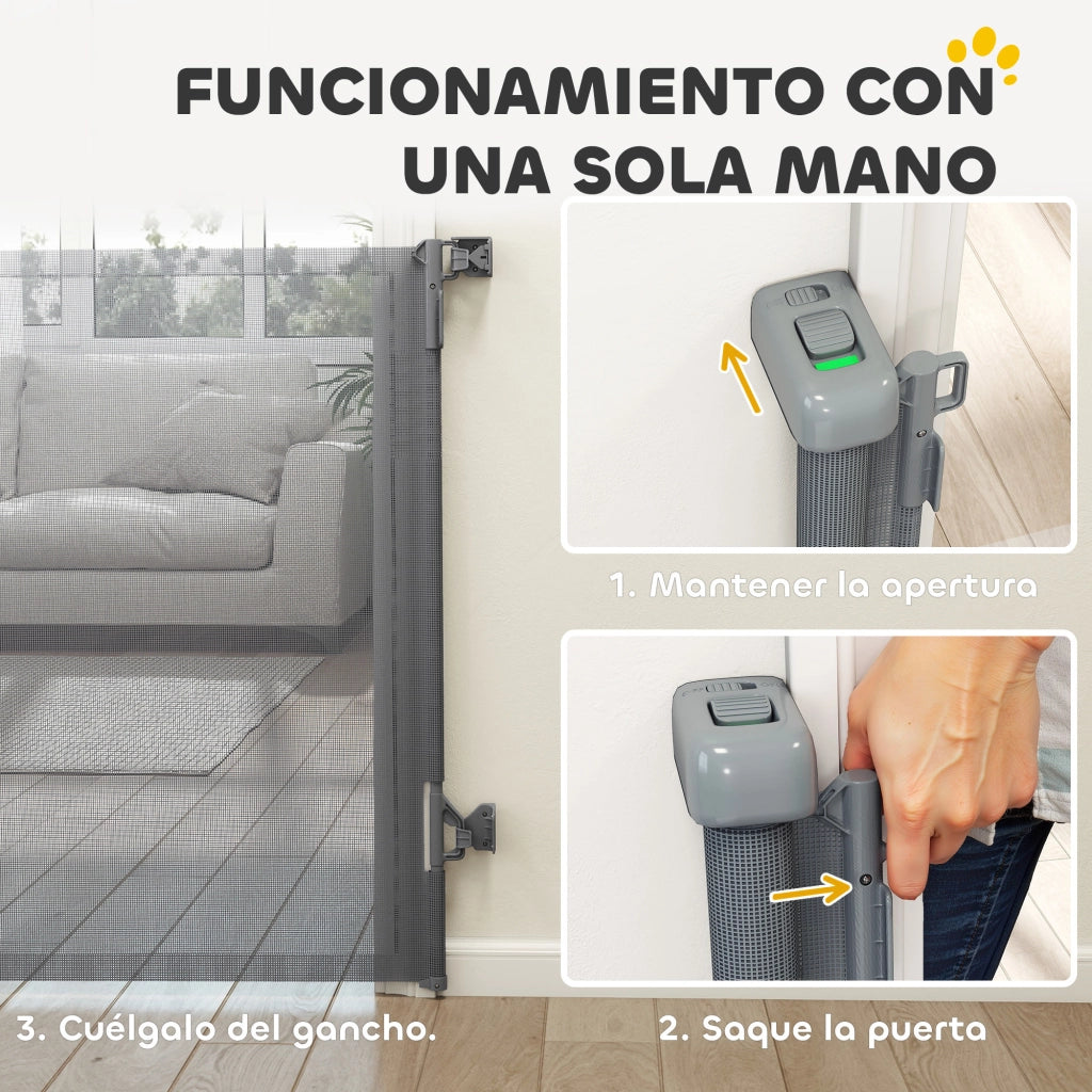 Cancelletto di Sicurezza Estensibile per Cani ¨C Xylo ¨C Grigio, 140 cm