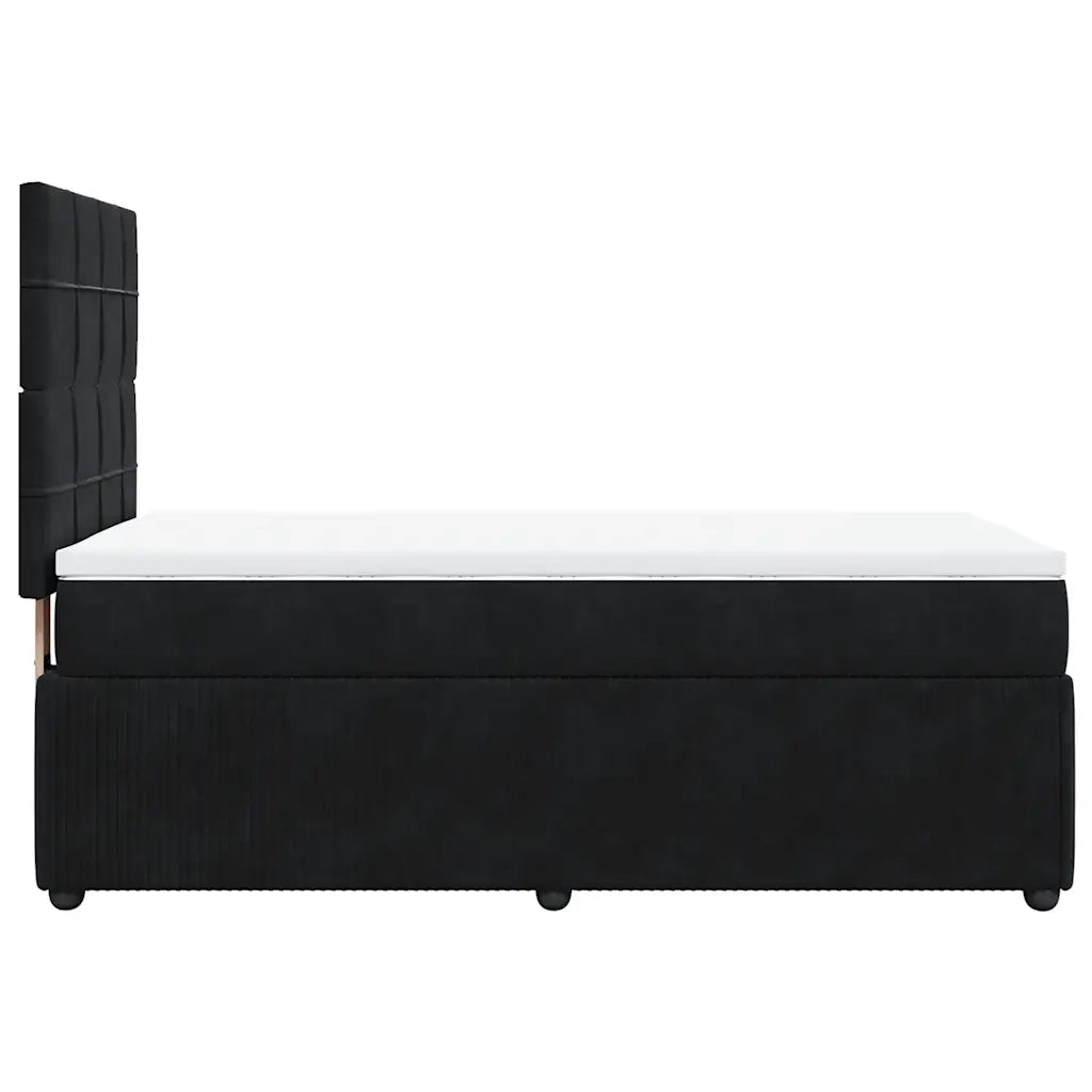 Giroletto a Molle con Materasso Nero 90x190 cm in Velluto 3292216