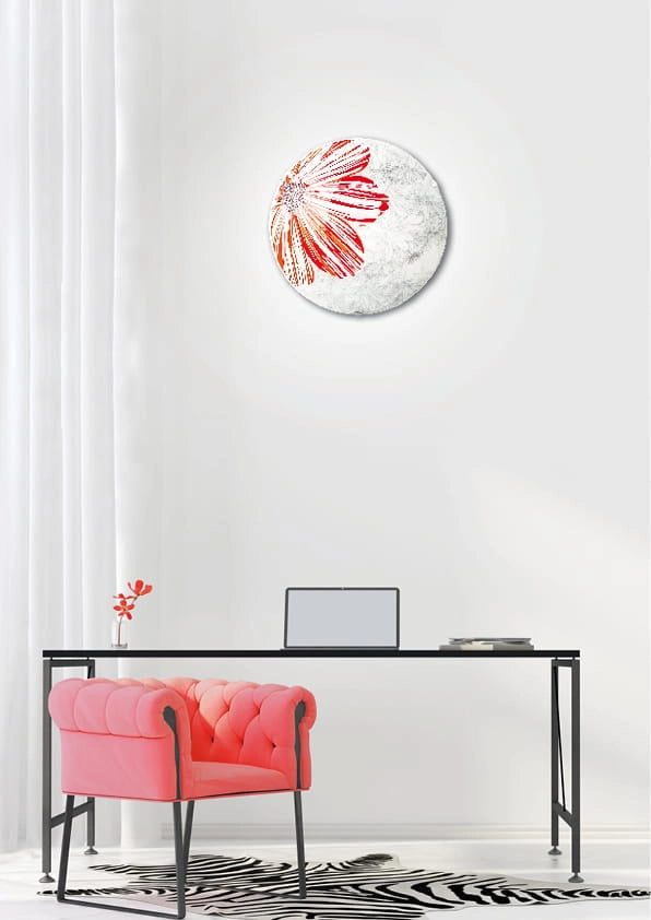 Plafoniera Candellux Spring 30cm cromata rossa E27