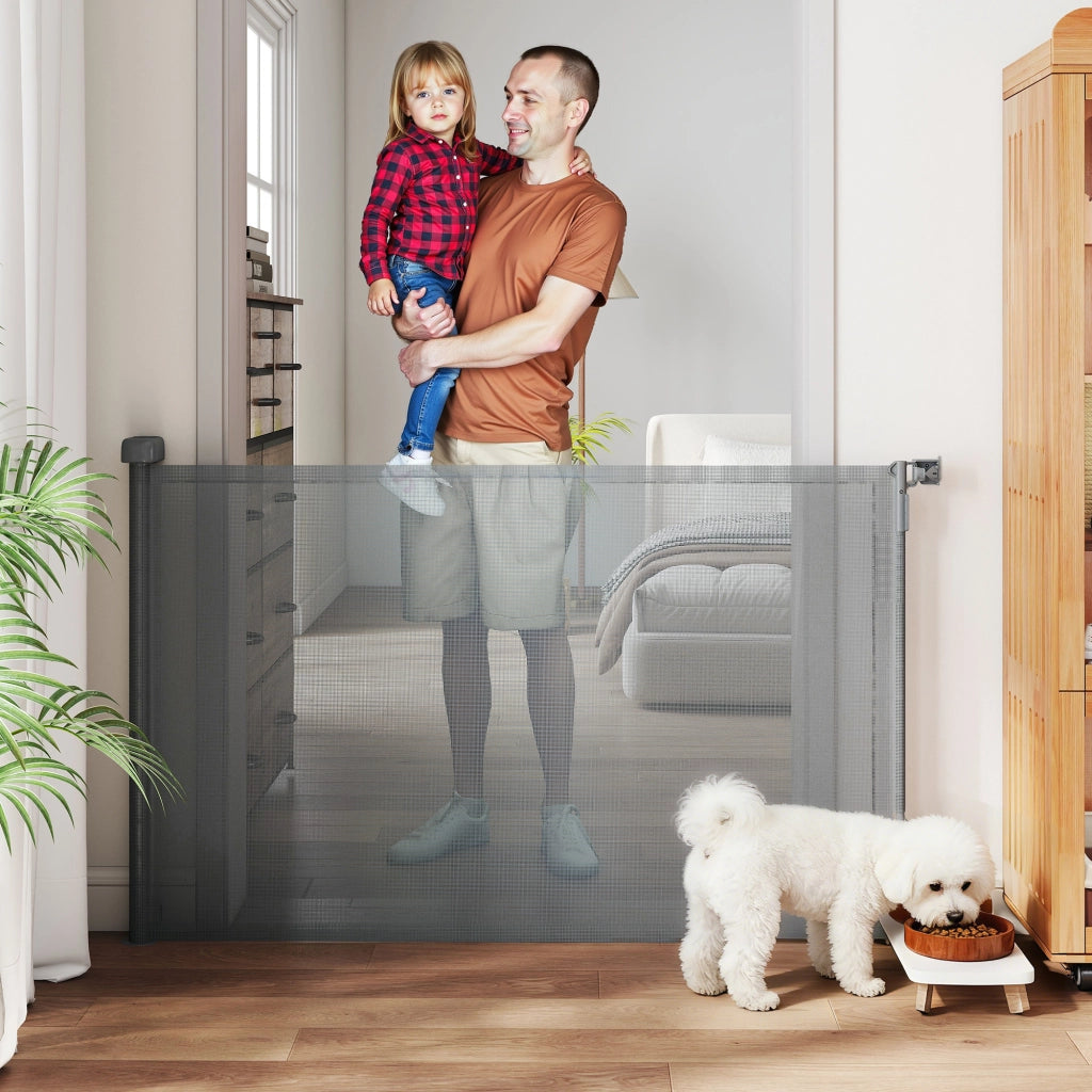 Cancelletto di Sicurezza Estensibile per Cani ¨C Xylo ¨C Grigio, 140 cm