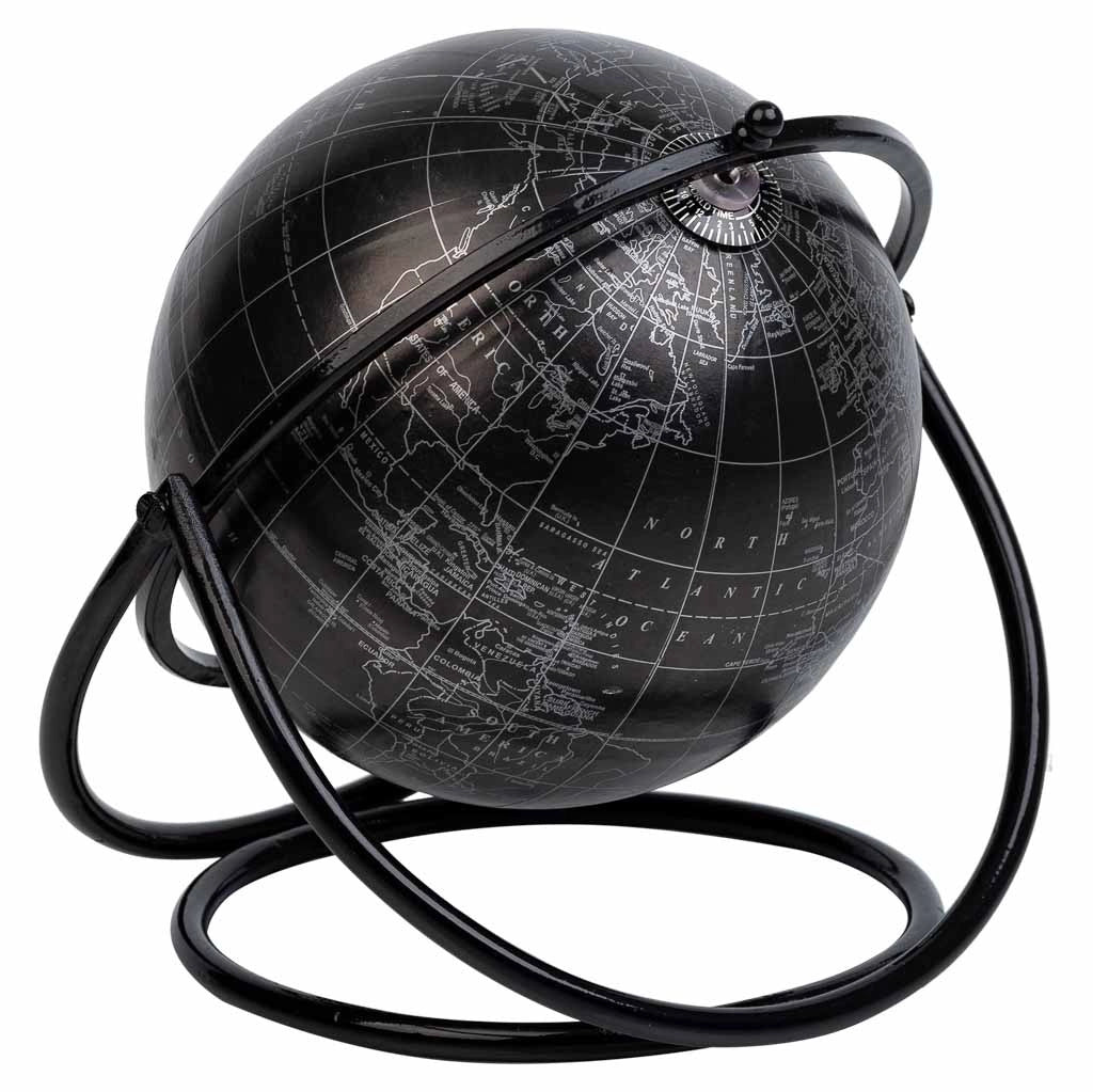 Mappamondo girevole con anello nero d15