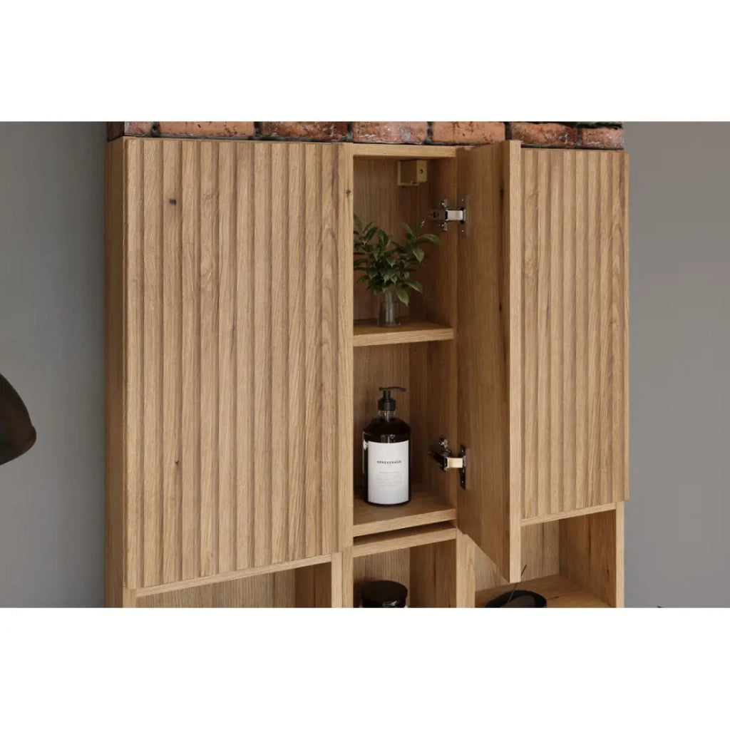 Mobile da bagno VANO 57 cm in rovere sospeso con porta