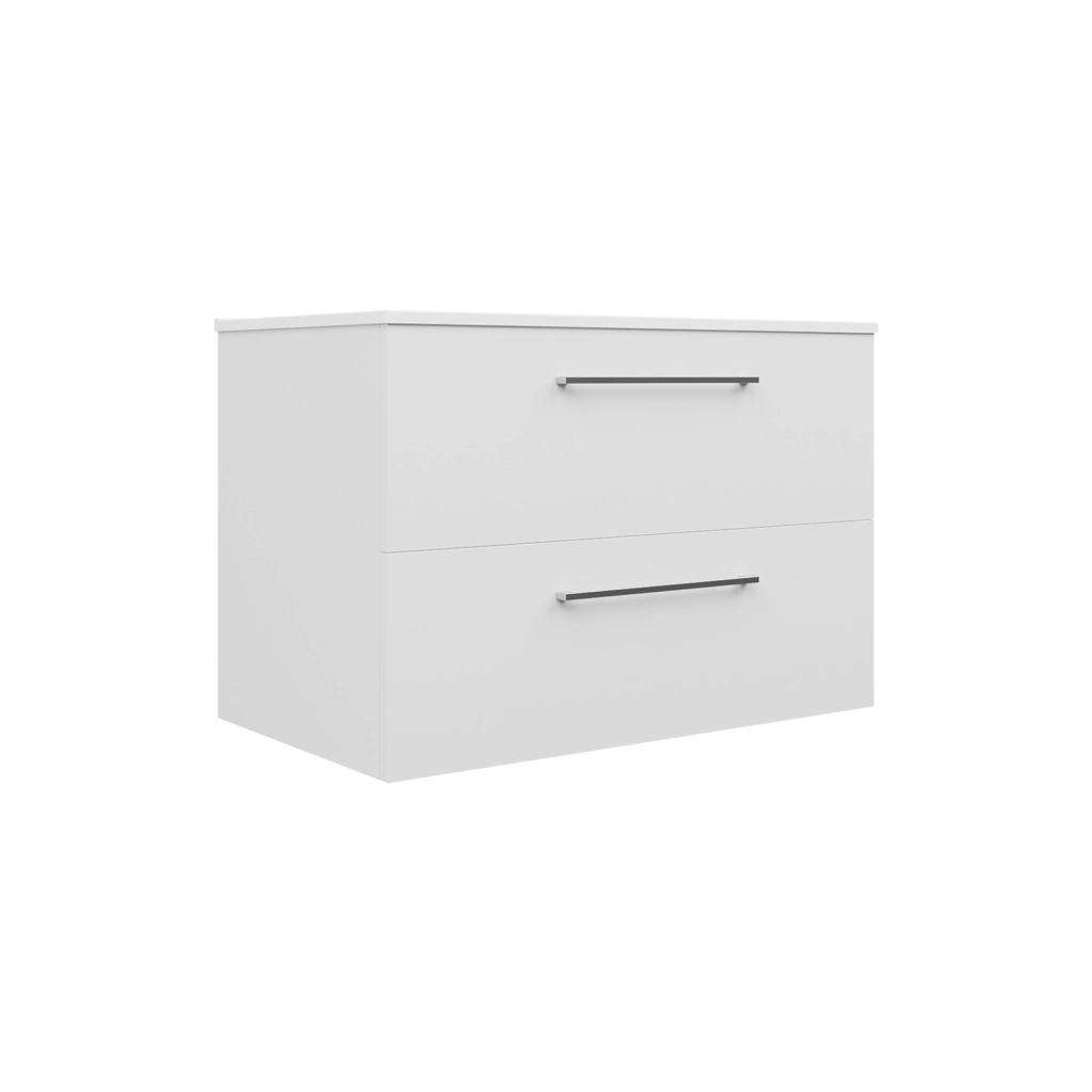 Mobile da bagno sospeso 100cm bianco lucido con lavabo e specchio | Hana