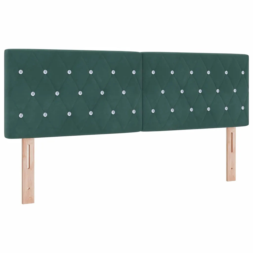 Letto a molle con testiera Verde Scuro 190 x 140 cm Velluto 3341411