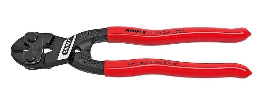 Knipex 71 31 200 CoBolt Pinze per tagliabulloni a doppia leva Acciaio al cromo vanadio Lunghezza 200 mm Peso 330 g colore Rosso