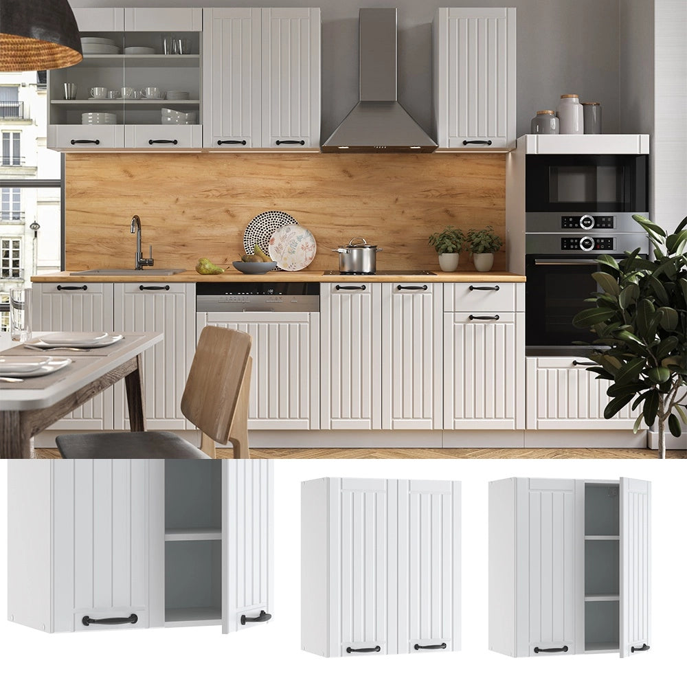 Pensile da cucina Fame-Line Bianco rustico/Bianco 60 cm Vicco