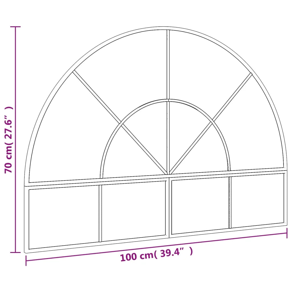 Specchio da Parete | Specchio decorativo Nero 100x70 cm Arco in Ferro
