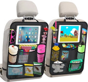 Organizzatore per auto 2 pezzi - Organizzatore per bambini con supporto per tablet nero