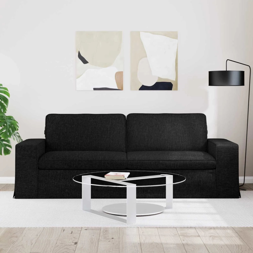 Divano Nero 222 x 80 x 82 cm Tessuto 42024399