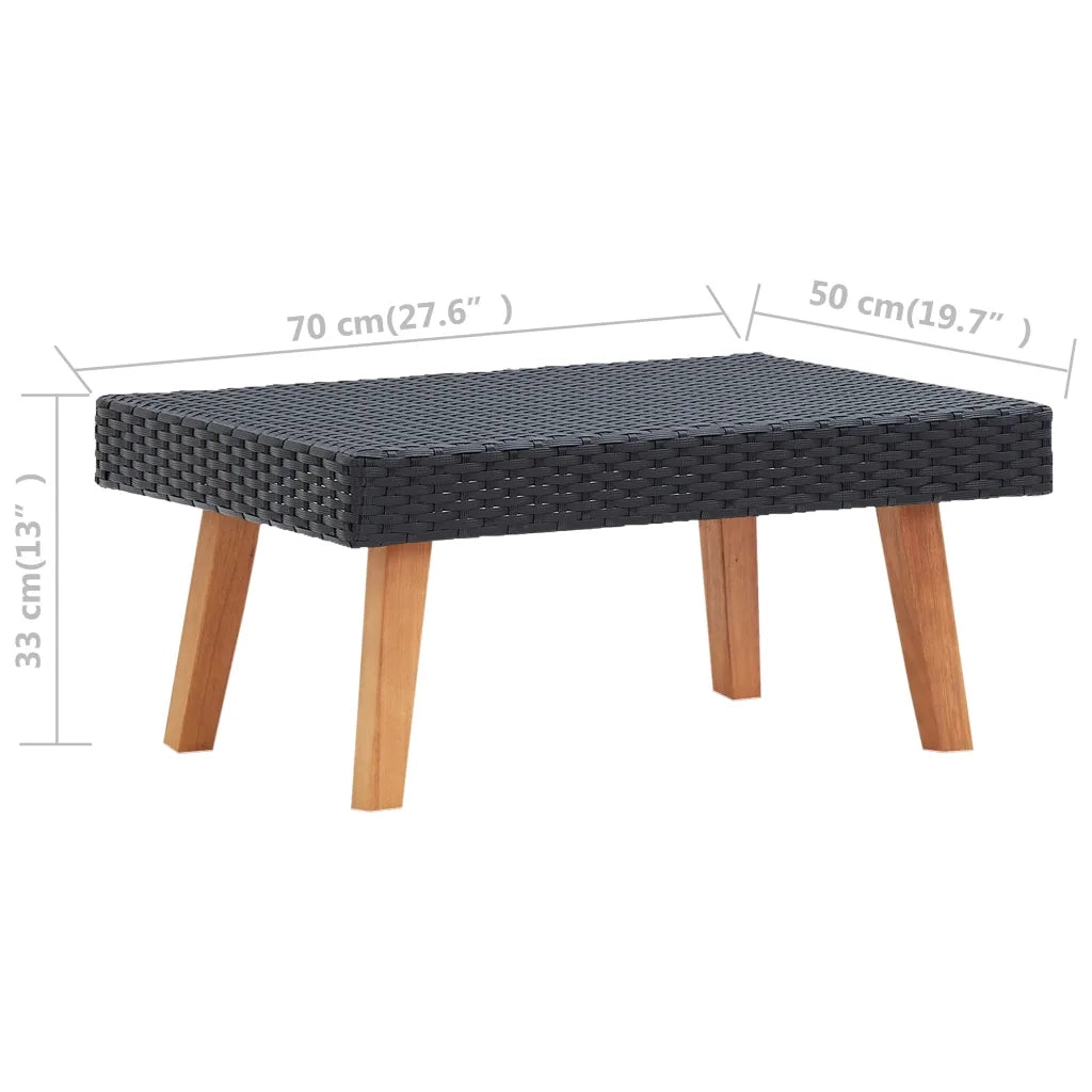 Set Divani da Giardino 3 pz con Cuscini in Polyrattan Nero 310218