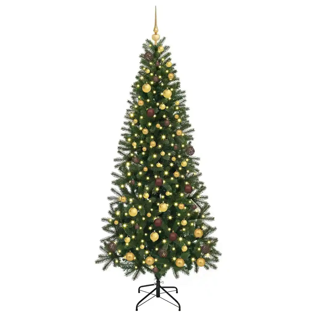 Albero di Natale artificiale con 300 LED Verde 210 cm PE e PVC 3397364