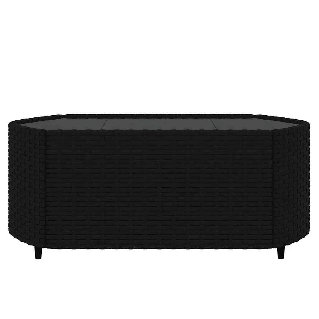 Set Divani da Giardino 3 pz con Cuscini Nero in Polyrattan 319743