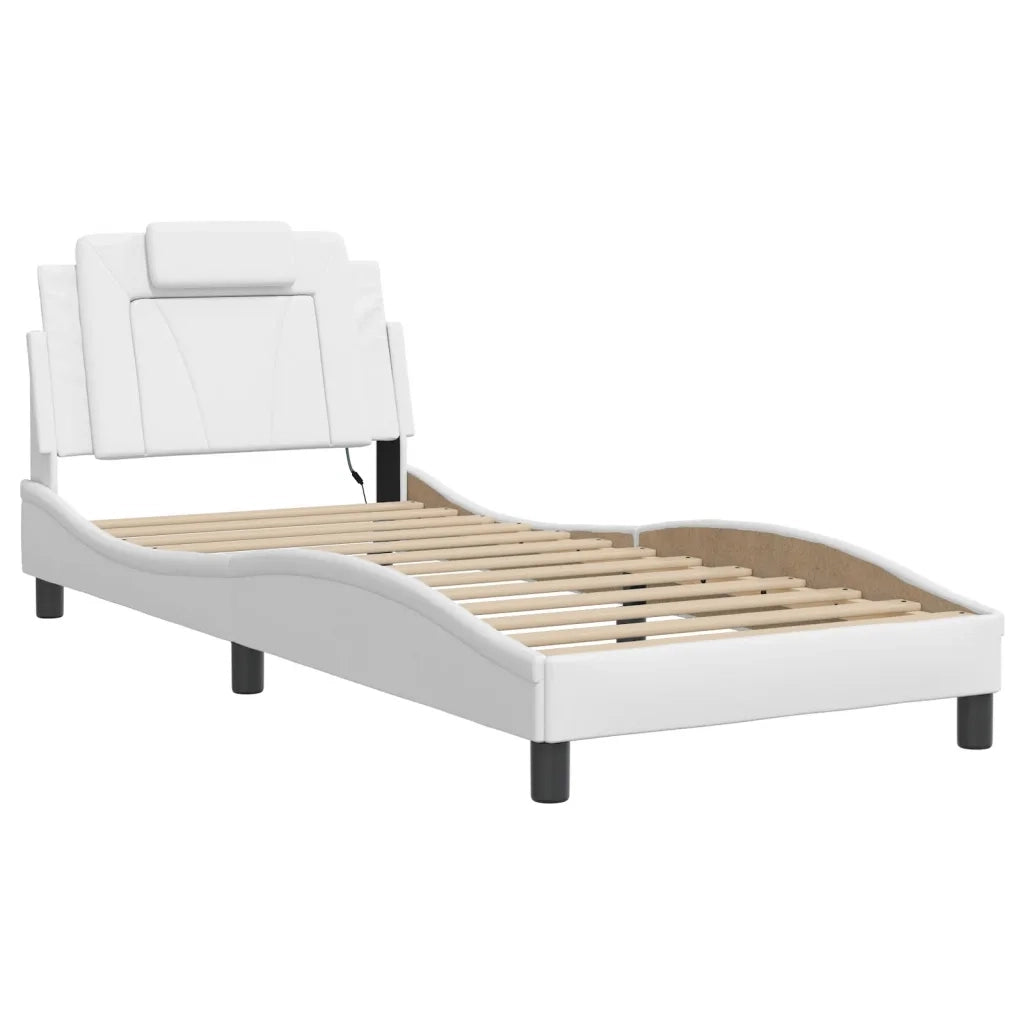 Giroletto Viana con LED senza Materasso Bianco 90x190 cm