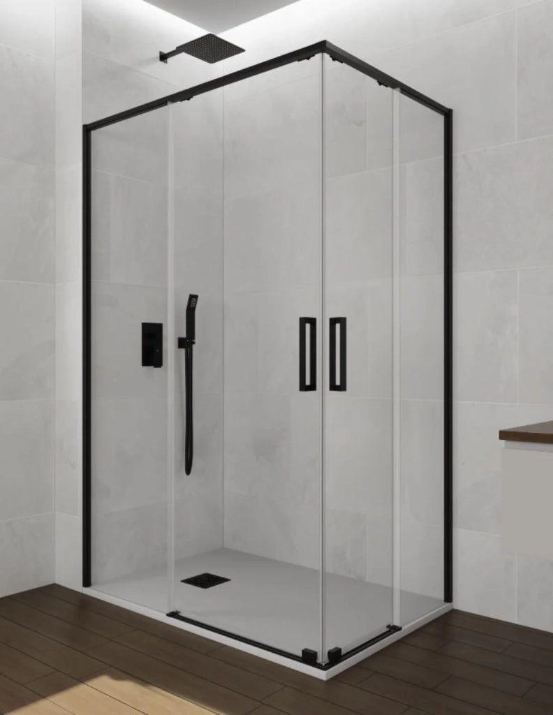 Box doccia ingresso angolare 2+2 ABANTE (TWENTY) 75x75 cm Nero