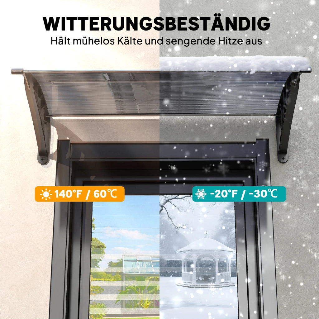 Vordach per Porta d'Ingresso ¨C zephmum ¨C Nero 100x75x23 cm