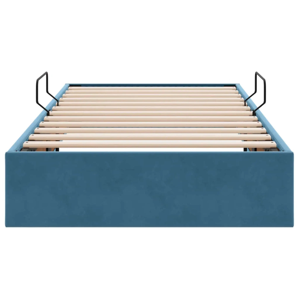 Letto ottomano con archiviazione Blu Scuro 90 x 190 cm Velluto 3442854
