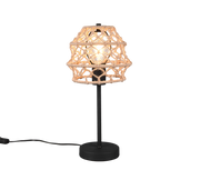 Lampada da tavolo, canapa e metallo, naturale e nero, H 42 cm, Hive