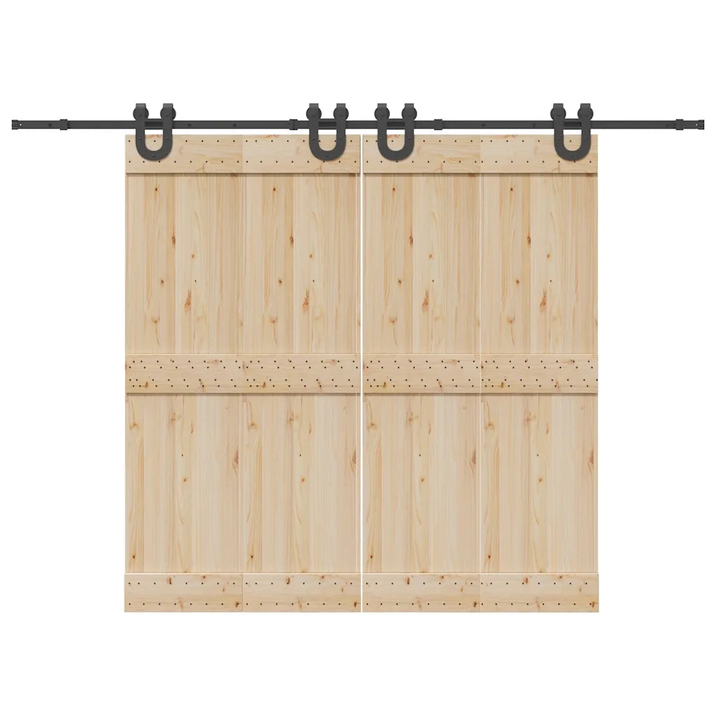 vidaXL Kit di Binari per Porte Scorrevoli 366 cm Acciaio Nero