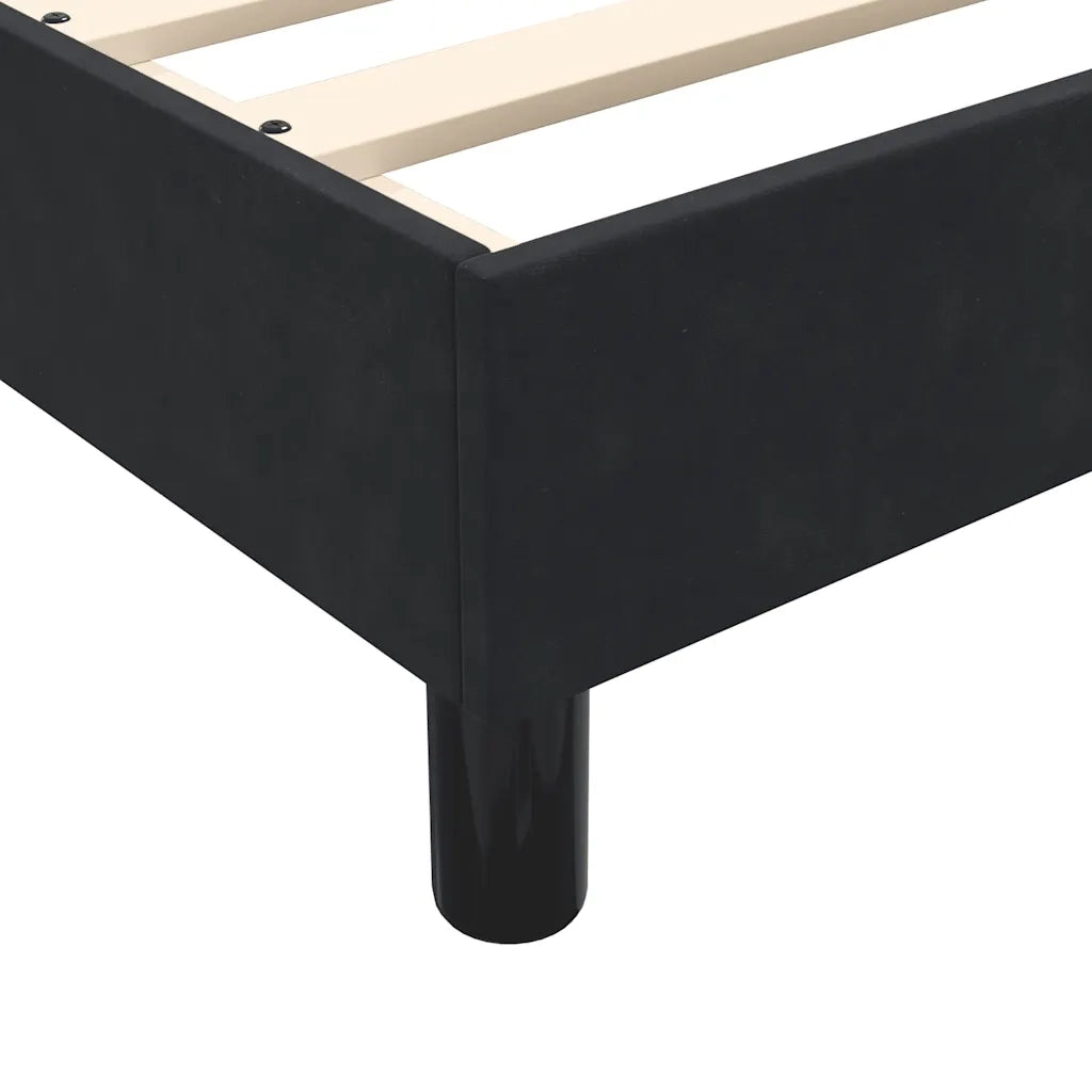Giroletto a Molle con Materasso Nero 160x210 cm in Velluto 3317531
