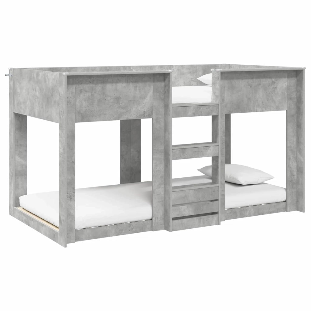 Letto a Castello per Bambini Grigio cemento 75 x 190 cm