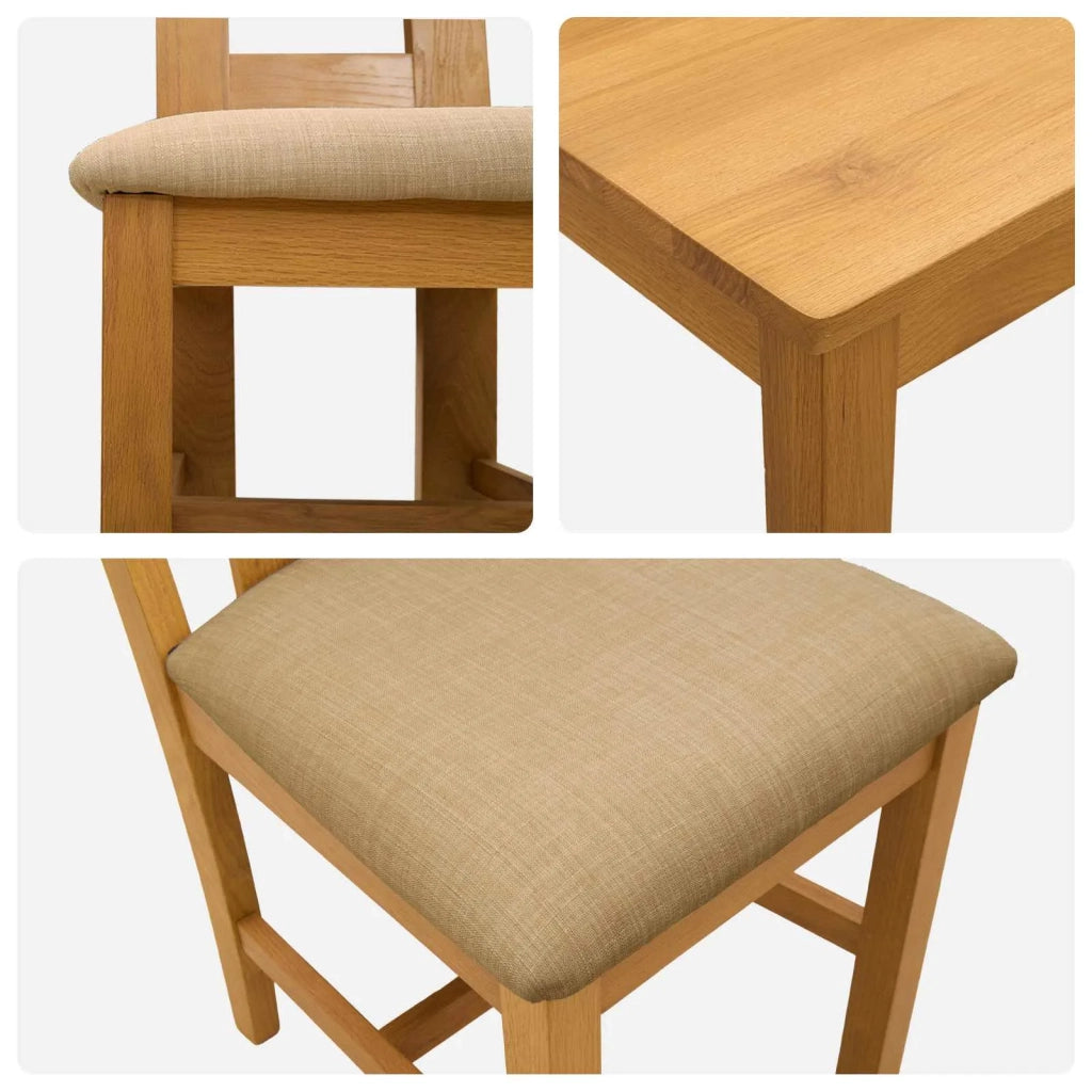 Set da pranzo 3 pz Beige Legno di Quercia Massello 3430212