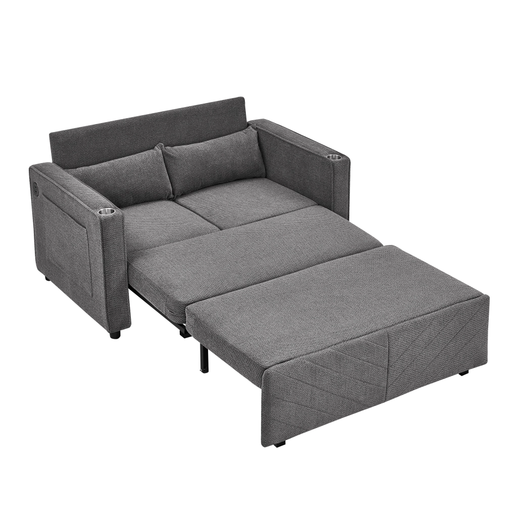 Divano Letto 2 Posti con USB ¨C Xylo ¨C Grigio Scuro