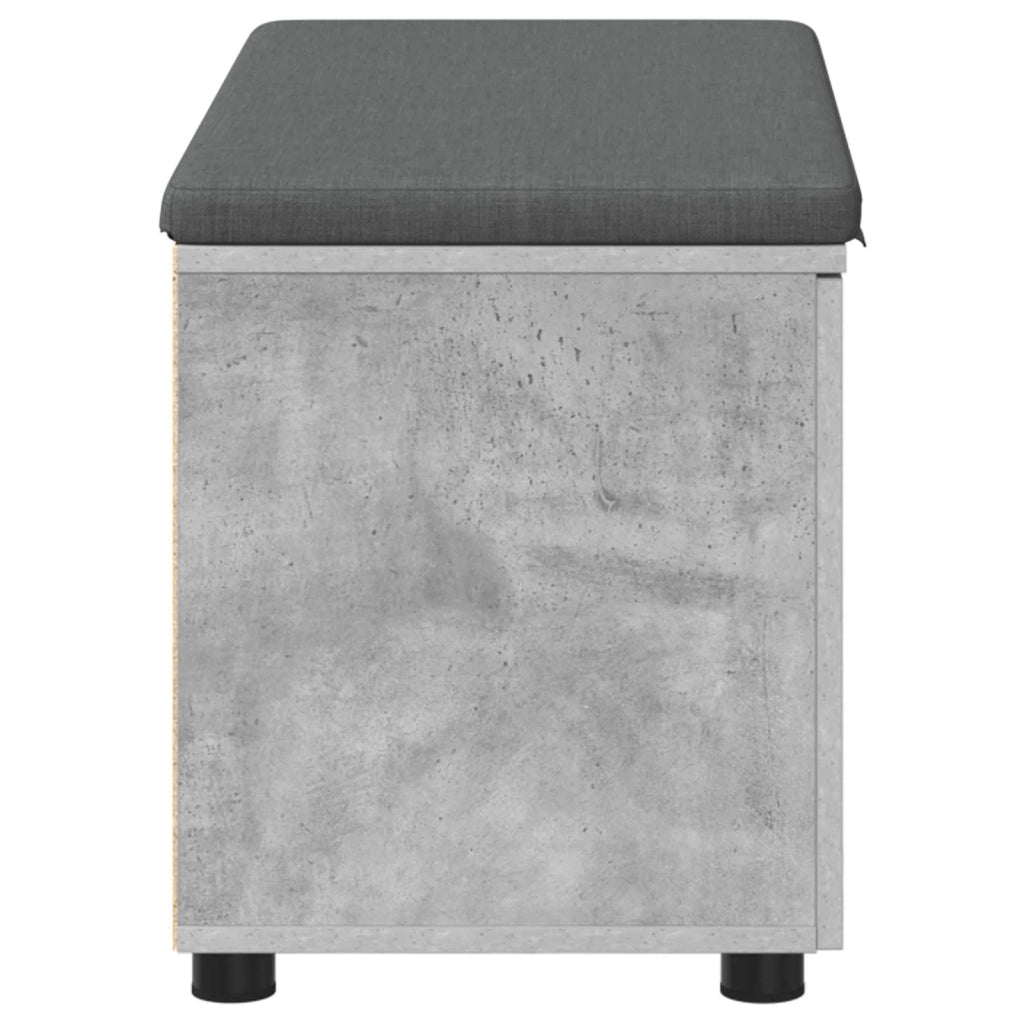 Panca per ingresso con cuscino Grigio Cemento 80 x 38 x 46 cm 891483
