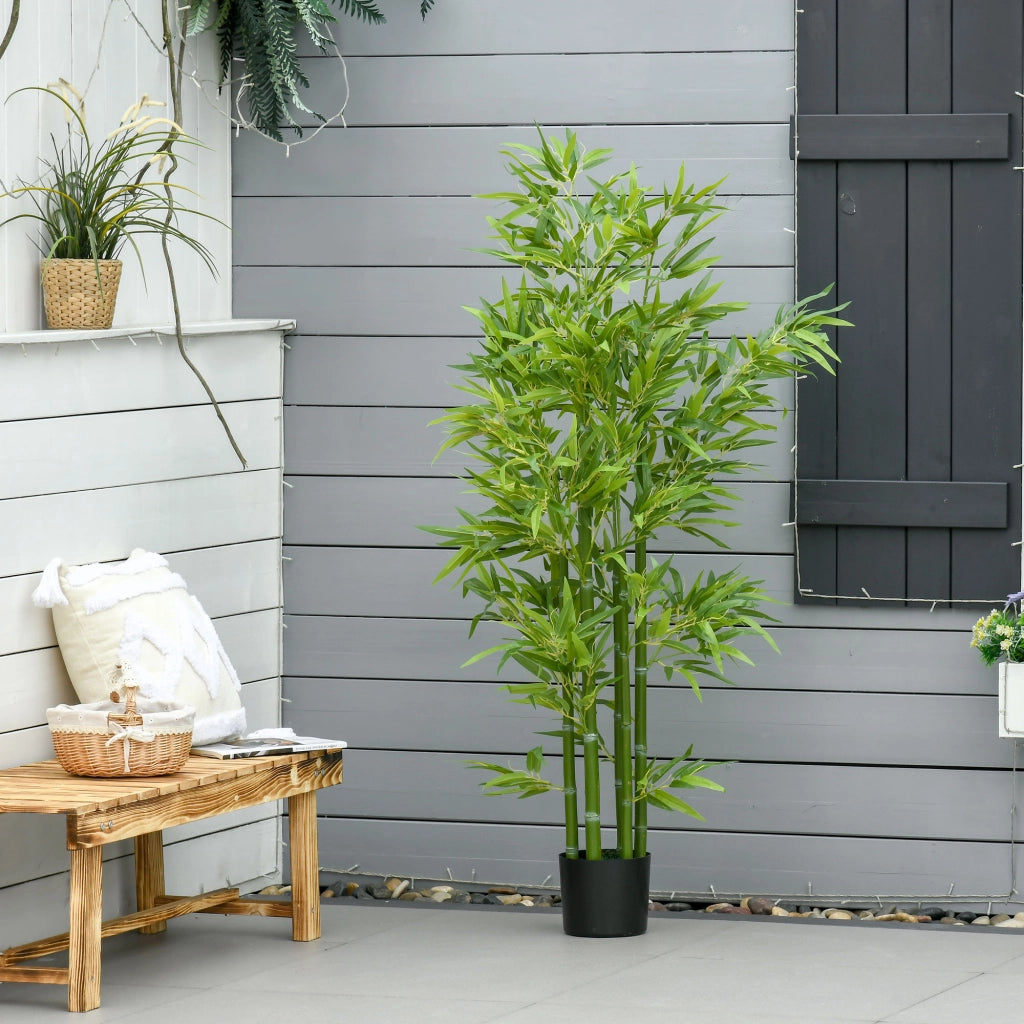 Pianta Finta Bamb¨´ ¨C Minimal ¨C 150cm con Vaso Verde