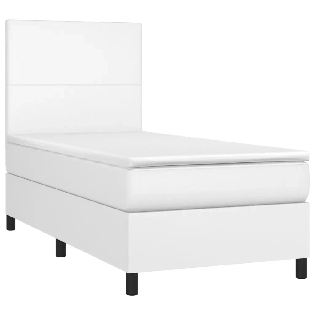 Giroletto Molle con Materasso e LED Bianco 80x200 cm Similpelle 3135790