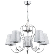 Lampadario Alfa UNITY cromato con cristalli 5xE27 Ø72cm