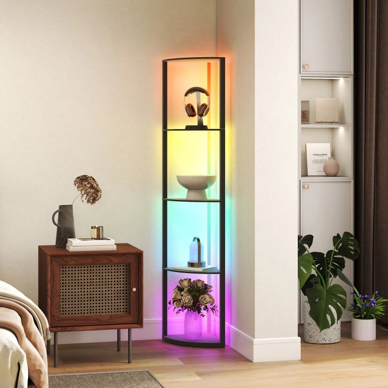 LAMPADA DA TERRA RGB CON RIPIANI 42x29,5x163 cm MDF Nera