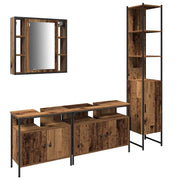 Set di mobili per il Bagno | Armadio da bagno con lo scaffale 4 pz Legno vecchio