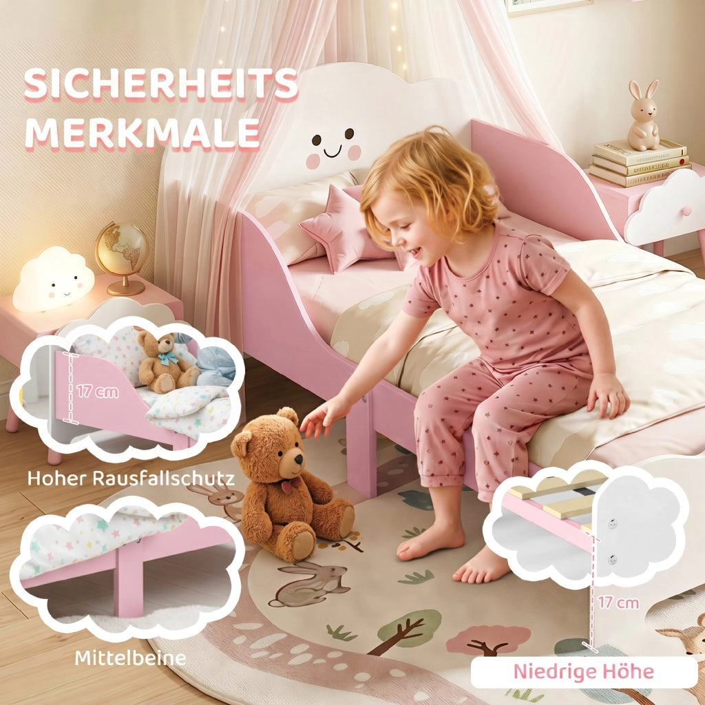 Letto a soppalco per bambini ¨C Xylo ¨C rosa 140x70 cm