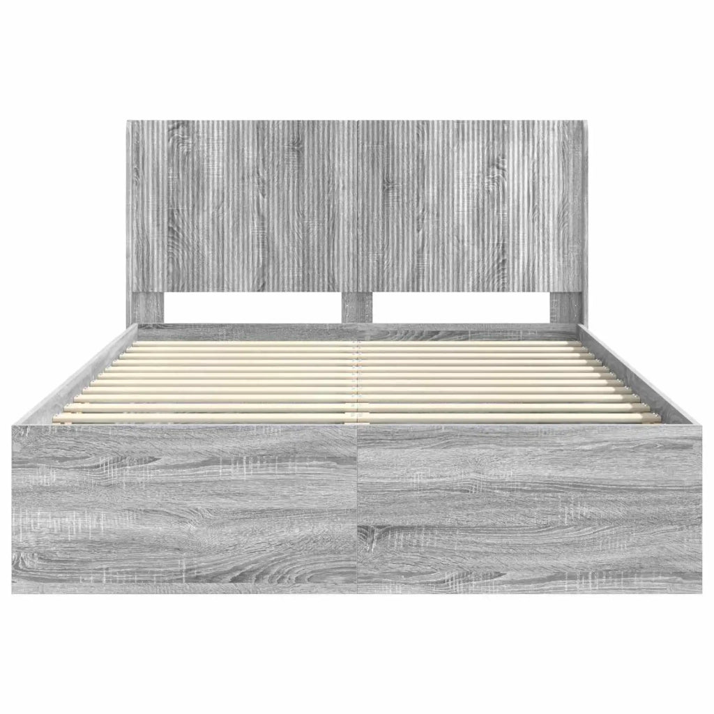 Struttura del letto con stoccaggio e testata Sonoma grigio 3413882