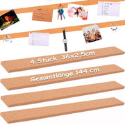 Strisce da parete autoadesive - Corallo 4 pezzi - 36 x 2,5 cm - 10 mm spesse