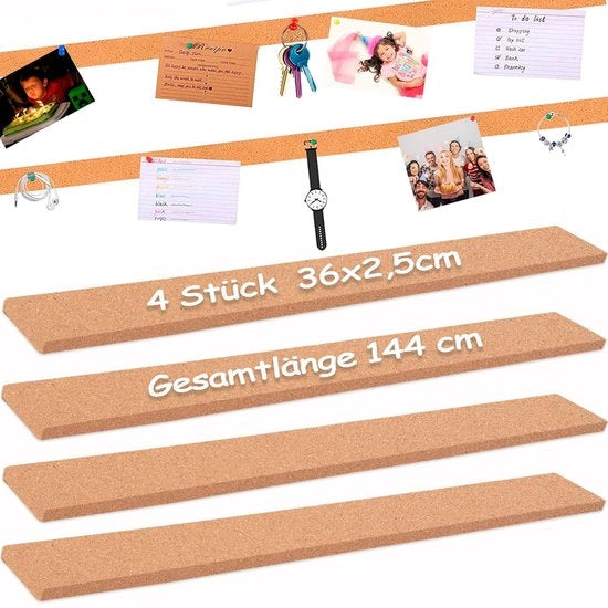 Strisce da parete autoadesive - Corallo 4 pezzi - 36 x 2,5 cm - 10 mm spesse