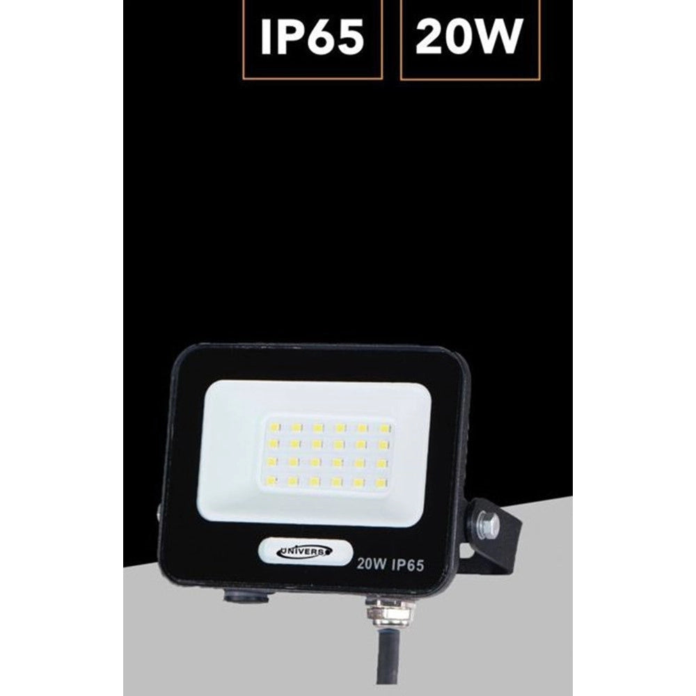 Trade Shop - Faro Proiettore Smd Led Floodlight 20 W Slim Ip65 Luce 3000k 4000k 6500k Ek05-20w - Nero-bianco Freddo      -