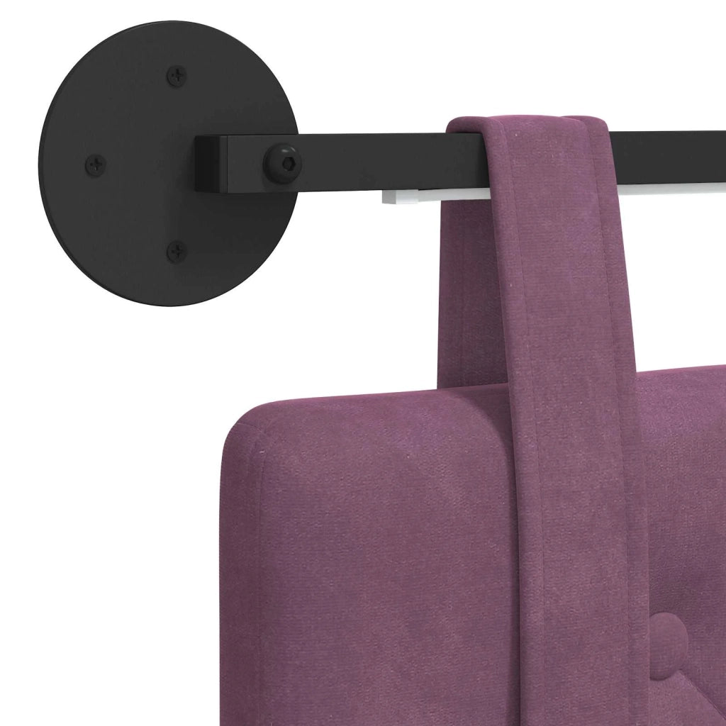 Testiera | Testata sospesa Con luce LED Viola Velluto