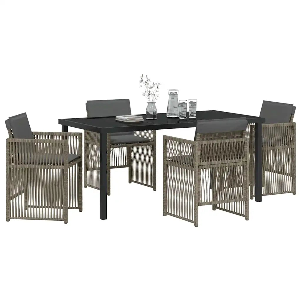 Set da Pranzo per Giardino 5 pcs Grigio
